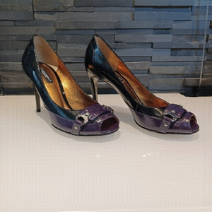 DOLCE & Gabbana patent leather open toe Pumps Heels Shoes